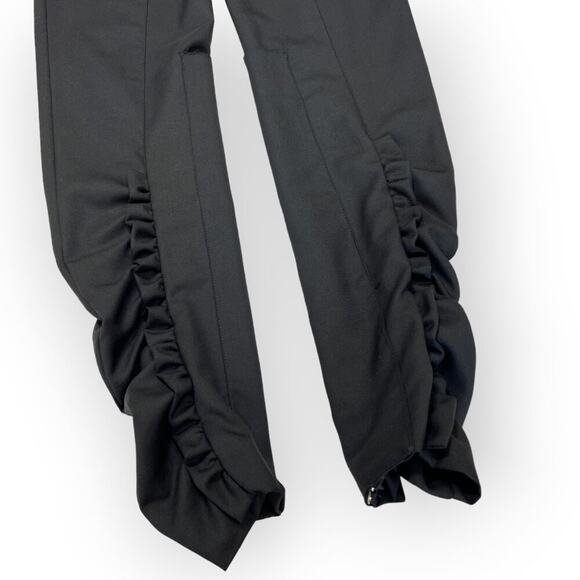 Bruno Pieters Ruffled Pant High Rise EU 36 WAIST 25 x 32 Black Zip Ankle Belgian - Picture 6 of 12